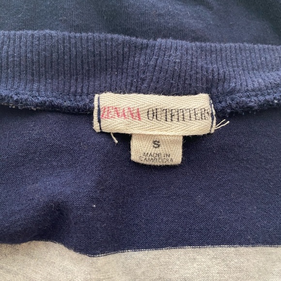 Navy Blue & Gray Button Down Cardigan - Picture 5 of 5